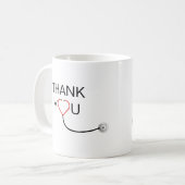 Mug Merci de stéthoscope cardiaque (Devant gauche)