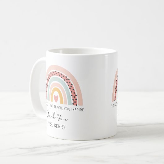 Mug Merci d'enseignant moderne Rainbow (Devant gauche)