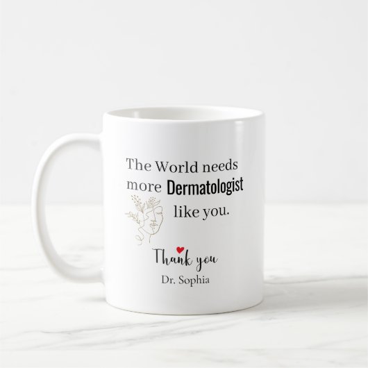 Mug Merci Dermatologue Nom Personnalisé (Gauche)