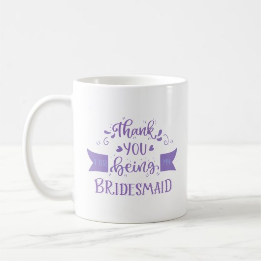 Mug merci d'être ma demoiselle d'honneur (Gauche)