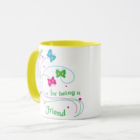 Mug Merci d'être un ami (Devant gauche)