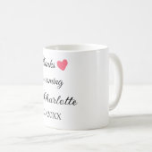 Mug merci d'être venu nom du texte message  (Devant droit)