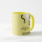 Mug Merci d'infirmières personnalisé Nom d'ajout (Devant droit)