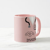 Mug Merci d'infirmières personnalisé Nom d'ajout (Devant droit)