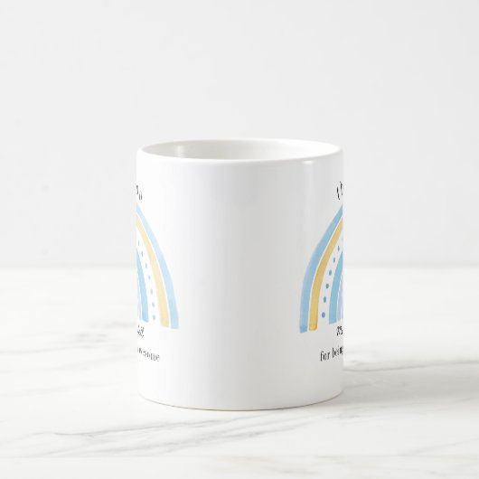 Mug Merci Doodle Bleu arc-en-ciel Awesome enseignant (Centre)