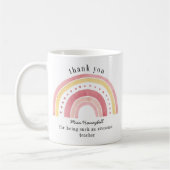 Mug Merci Doodle Rose Arc-en-ciel Incroyable Enseignan (Gauche)