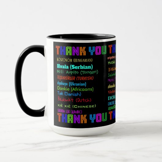 Mug Merci en 30 langues différentes (Gauche)