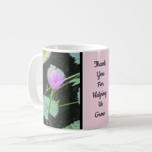 Mug Merci Enseignant Pink Water Lily Photo Flower (Devant gauche)