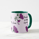 Mug Merci Enseignant Purple Appréciation Florale (Devant droit)