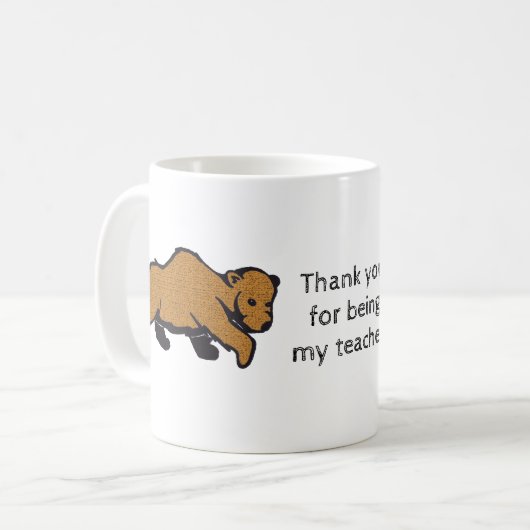 Mug Merci Enseignant Russe Ours Brown (Devant gauche)