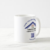 Mug Merci et votre logo d'entreprise Code QR (Devant droit)