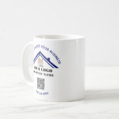 Mug Merci et votre logo d'entreprise Code QR (Devant gauche)