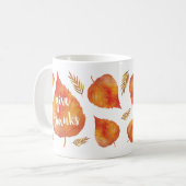 Mug Merci. | Feuilles d'automne Thanksgiving (Devant gauche)