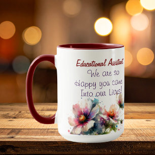 Mug Merci floral Fin de l'année scolaire PERSONNALISER