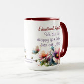 Mug Merci floral Fin de l'année scolaire PERSONNALISER (Devant droit)