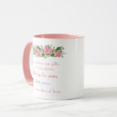 Mug Merci Godmère Cadeau Fleurs roses Personnalisées (Devant gauche)