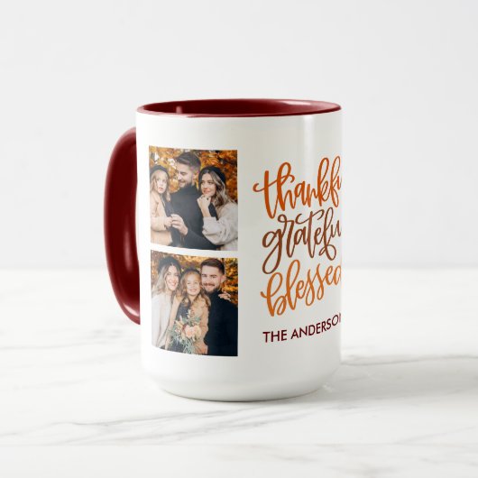 Mug Merci gracieux bienheureux 4 Nom de la photo Café (Devant gauche)