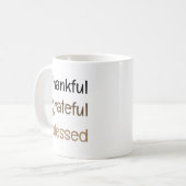 Mug Merci Grateful Bienheureuse Typographie Thanksgivi (Devant gauche)