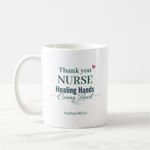 Mug Merci Infirmière Mains Soignantes Cœur Attentionné