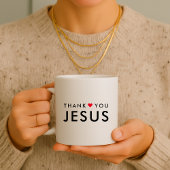 Mug Merci Jésus | Coeur de foi chrétienne moderne