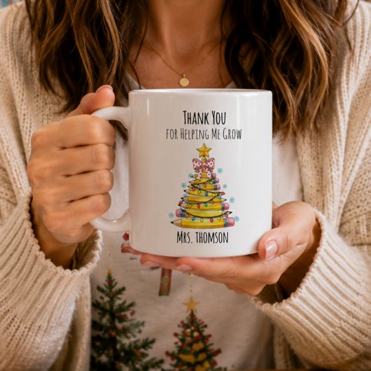 Mug Merci Maître Sapin de Noël Crayon