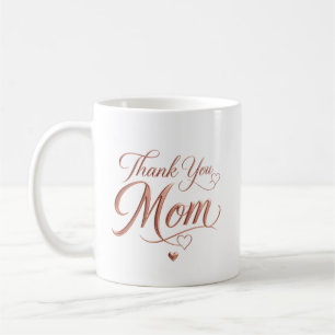 Mug Merci Maman Typographie Élégante Rose Gold