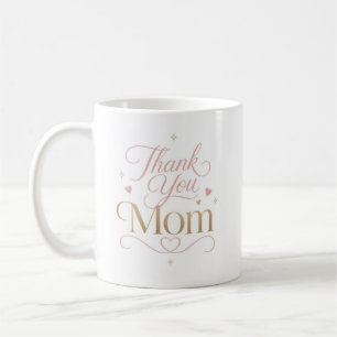 Mug Merci Maman Typographie Rose Gold Élégante