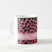 Mug Merci Motif de Dalmatie rose et noir (Devant gauche)
