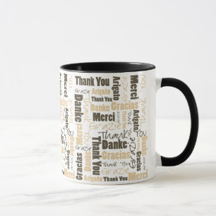 Mug Merci multilingue de couleur du désert Mot Cloud