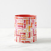 Mug Merci multilingue rouge orange (Centre)