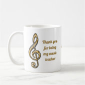 Mug Merci Music Enseignant Gold Clef Appréciation (Gauche)