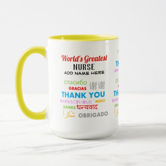 Mug Merci NURSE - les plus grandes langues diff (Gauche)