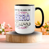 Mug Merci Nurse Pink Typographie PERSONNALISER