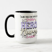 Mug Merci Nurse Pink Typographie PERSONNALISER (Gauche)