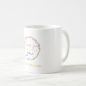 Mug "MERCI POUR AIDER" Floral, cadeau pour les enseign (Devant droit)