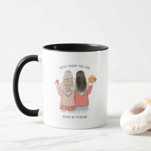 Mug Merci pour être ma personne | Meilleur ami (Avec donut)
