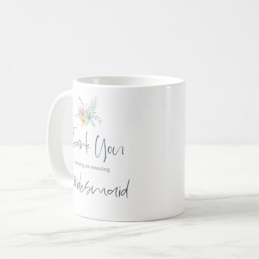 Mug Merci pour être ma servante d'accueil Script éléga (Devant gauche)