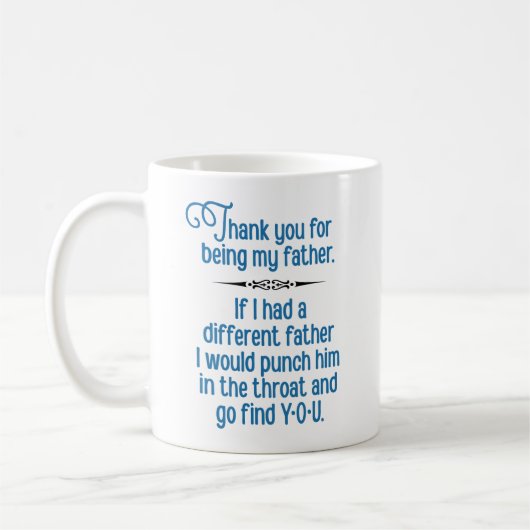 Mug "Merci pour être mon père" drôle (Gauche)