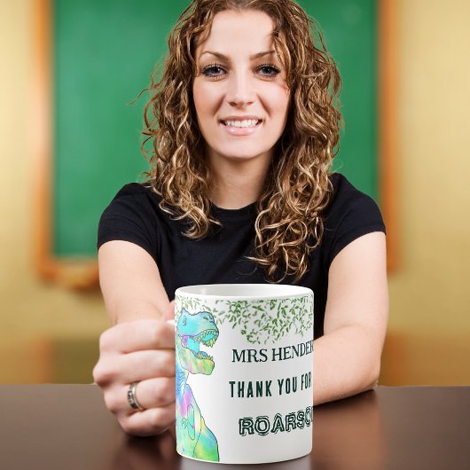 Mug Merci Pour Être Roarsome Nom De L'Enseignant