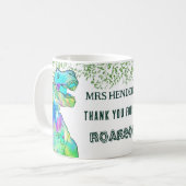 Mug Merci Pour Être Roarsome Nom De L'Enseignant (Devant gauche)