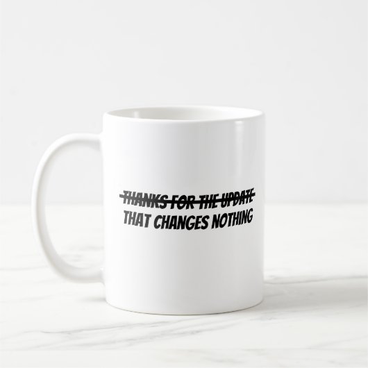 Mug Merci pour la mise à jour (Gauche)