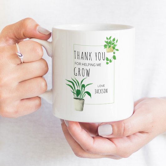 Mug Merci pour m'aider à développer les Plantes de mai