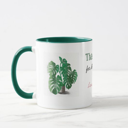 Mug Merci pour m'aider à développer Plante d'aquarelle (Gauche)
