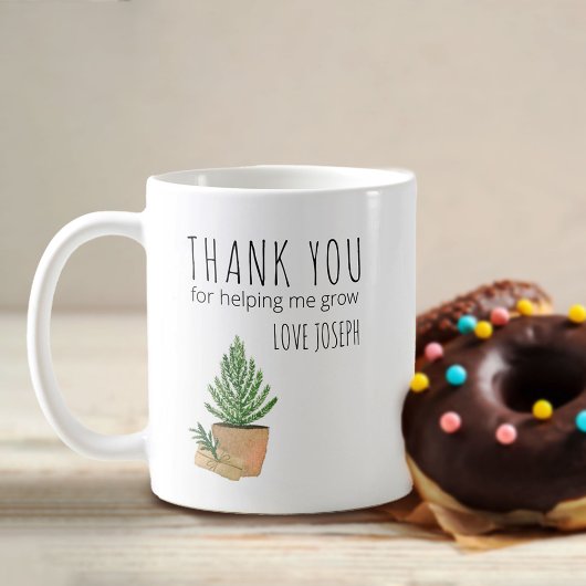 Mug Merci pour m'aider à grandir Enseignant de l'arbre