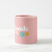 Mug Merci pour m'aider à grandir, fleur rétro (Centre)