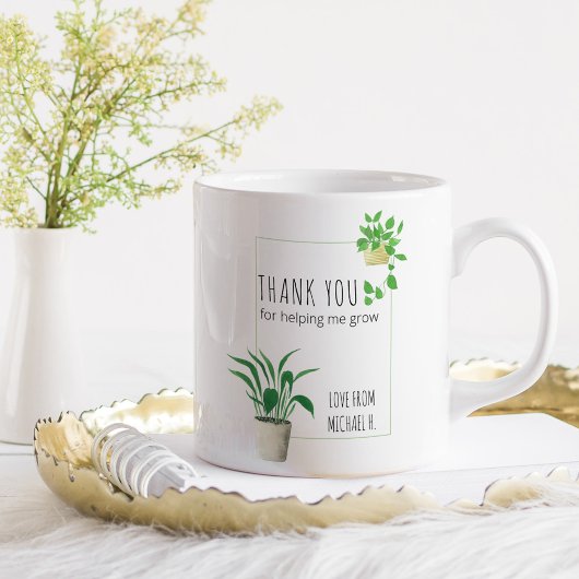Mug Merci pour m'aider à grandir Maison Plantes enseig