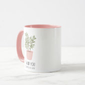 Mug Merci pour m'aider à grandir, moderne tendance ros (Devant gauche)