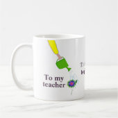Mug "Merci pour m'aider à grandir" Pour un enseignant (Gauche)