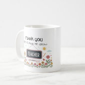 Mug Merci pour m'aider à grandir professeur de fleurs (Devant gauche)