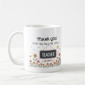 Mug Merci pour m'aider à grandir professeur de fleurs (Gauche)